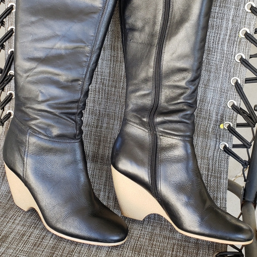Aerosole Vice President Black Leather Boots sz. 8